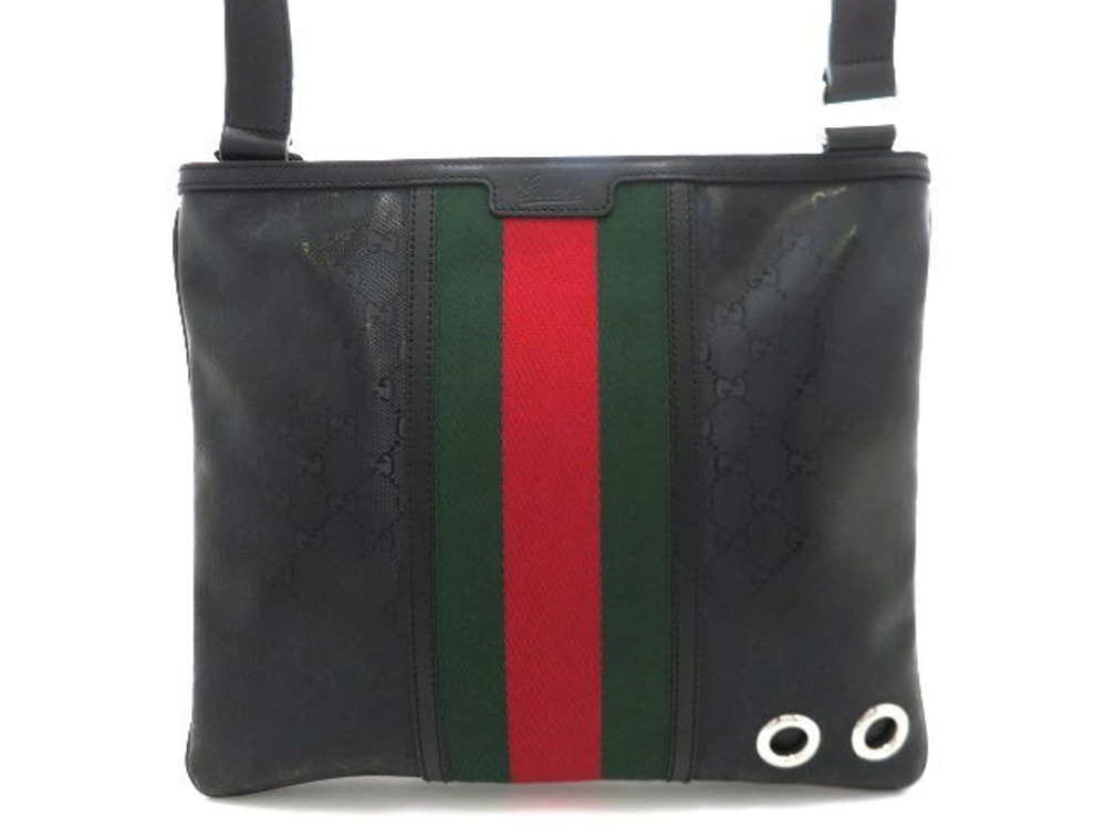 Gucci GG Imprime Web Shoulder Bag Leather Black